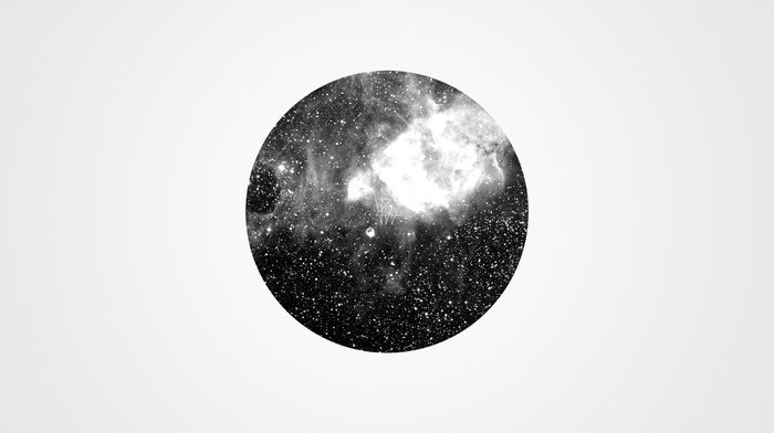 stars, galaxy, monochrome, minimalism