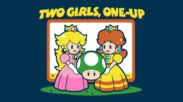 Super Mario, Princess Peach, Daisy, one up, humor