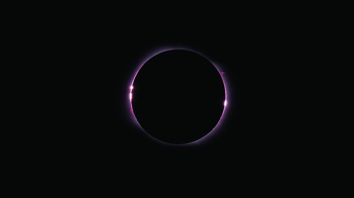 minimalism, black background, eclipse, space art