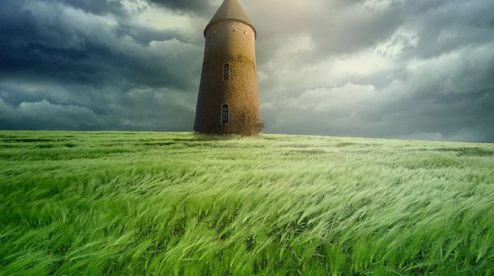 stunner, grass, wind, sky, tower