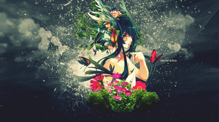 anime girls, abstract
