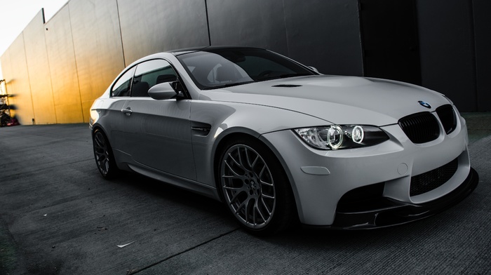 BMW, m3, white, gray background, cars, supercar, bmw