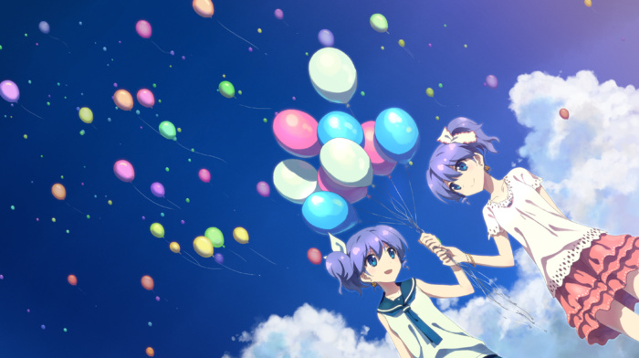 anime girls, DJ Max, balloons