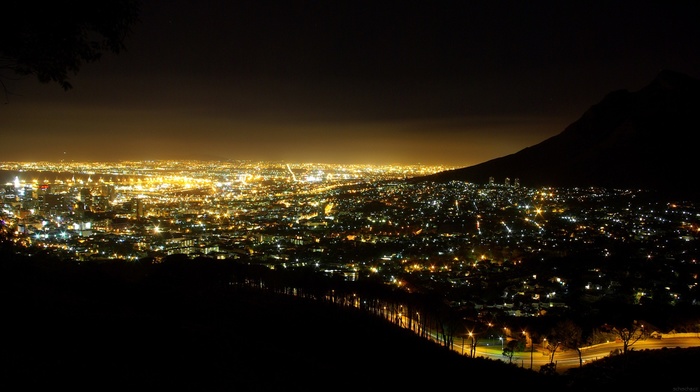 lights, cityscape, South Africa, night