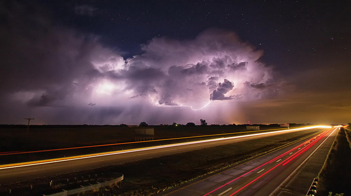 lightning, beauty, road, stunner