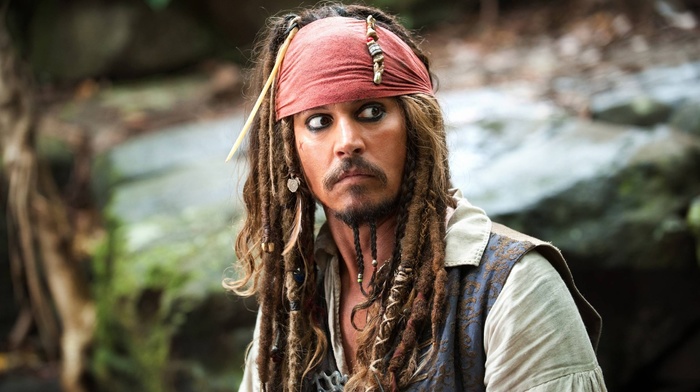 movies, Jack Sparrow, Pirates of the Caribbean, Johnny Depp, dreadlocks
