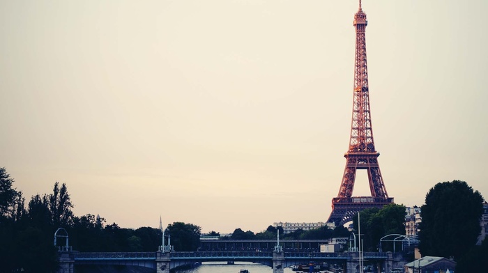 river, bridge, cities, Paris