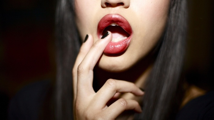 lips, girls, brunette