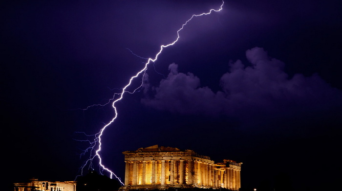 Greece, lightning, beauty, stunner, sky, element