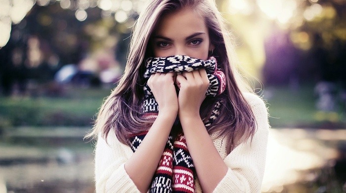 girl, scarf, model