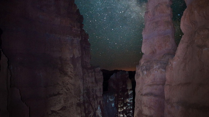 canyon, USA, night, nature, sky, beauty, stars