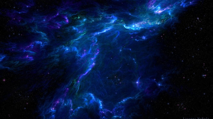 space, nebula, blue, stars