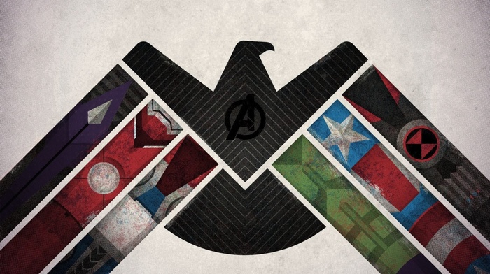 hawkeye, Captain America, eagle, The Avengers, Hulk, Black Widow, Thor, Iron Man, S.H.I.E.L.D.