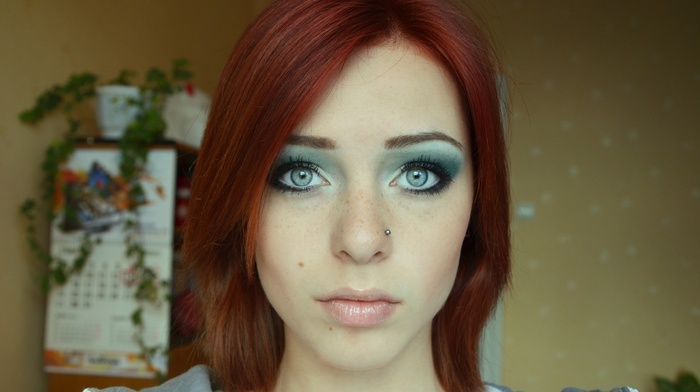 blue eyes, Lana Branishti, redhead, girl