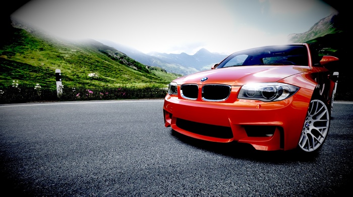 supercar, nature, cars, BMW, sky, bmw, road, mountain, cloudy