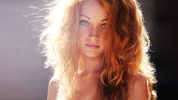 girl, redhead, face