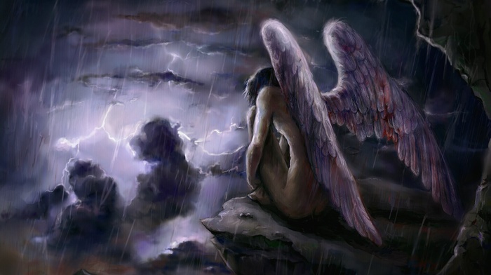 storm, wings, fantasy art