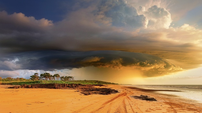 beautiful, beach, nature, Australia, storm, ocean