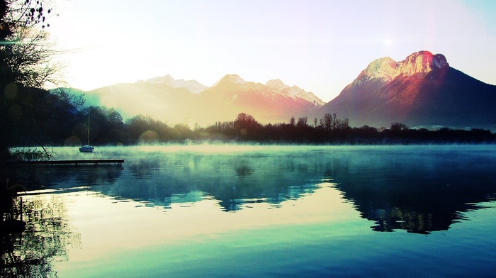 nature, lake, mountain