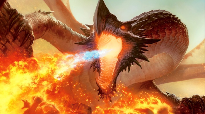dragon, magic the gathering, fantasy art, fire