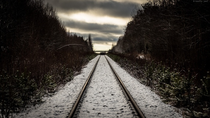 snow, nature, railway