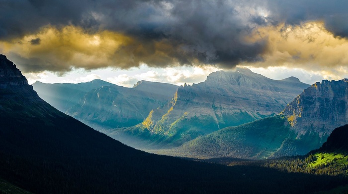 mountain, sunlight, nature