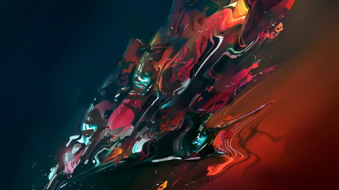digital art, melting, abstract, colorful