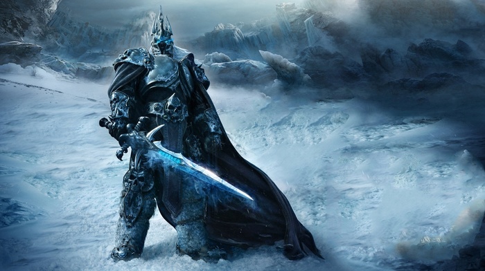 sword, warrior, fantasy, snow