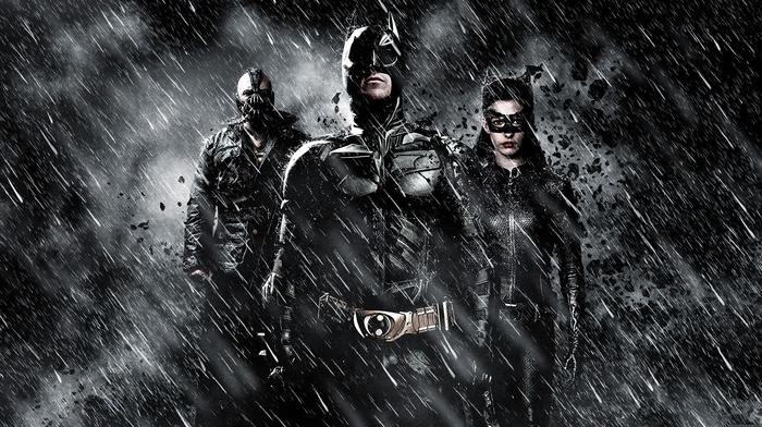 Selina Kyle, MessenjahMatt, Batman, Catwoman, monochrome, rain, The Dark Knight Rises, Bane