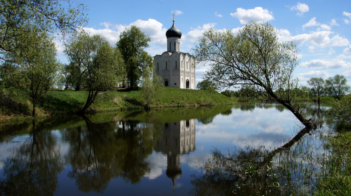 nature, reflection, church