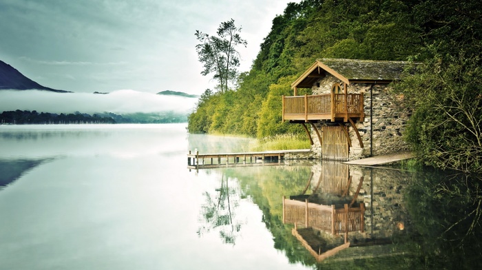 reflection, nature, lake