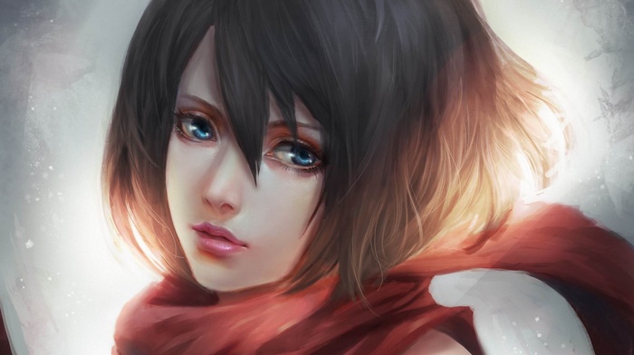 Shingeki no Kyojin, anime girls, artwork, Mikasa Ackerman