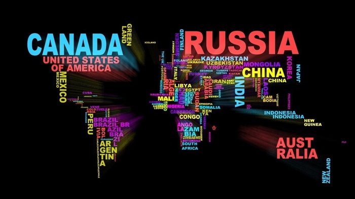 word clouds, map