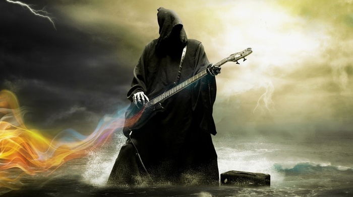 grim reaper, bass guitars, creativity, Gothic