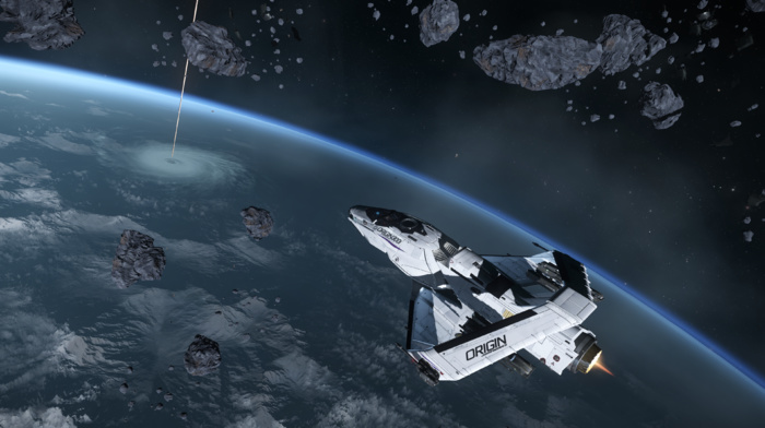 video games, Star Citizen, space, asteroid, Origin 300i