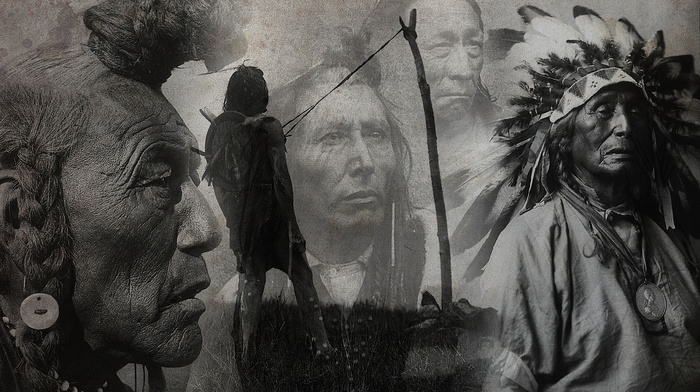 native americans, gray, nature, artwork