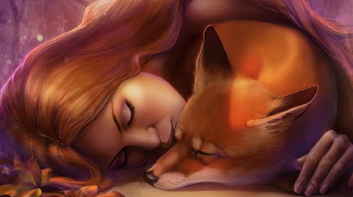 girl, fox