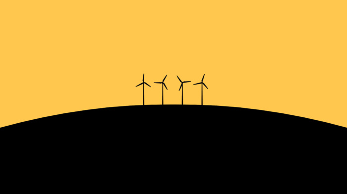 simple background, wind turbine