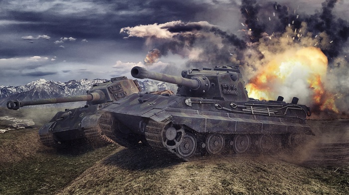 video games, wargaming, World of Tanks, Tiger II, E, 75