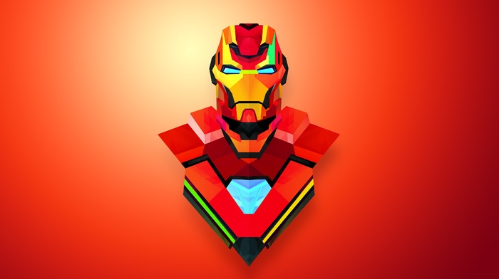 abstract, Iron Man, red, Justin Maller