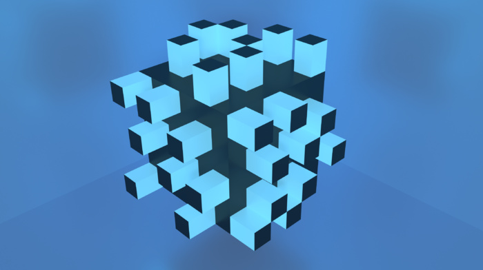 simple background, abstract, cube