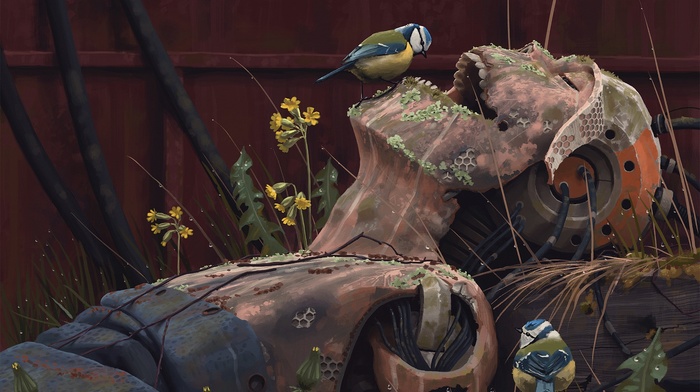 artwork, Simon Stlenhag, robot, rust