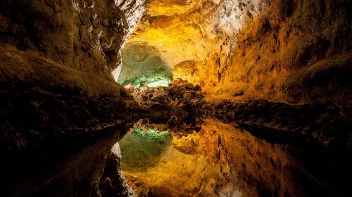 water, cave, nature