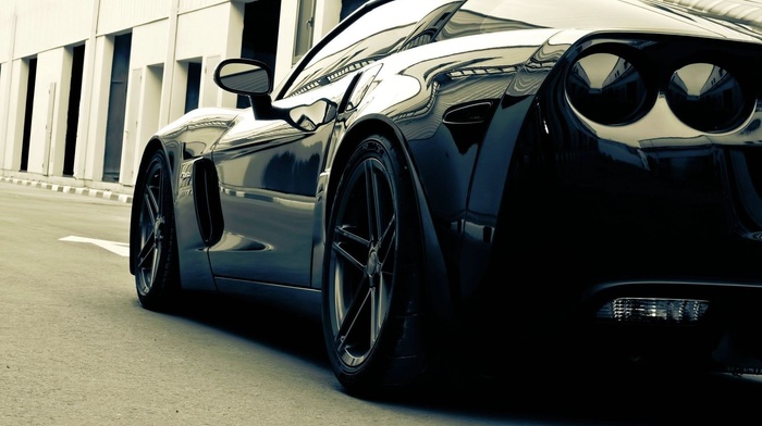 Corvette, monochrome, car