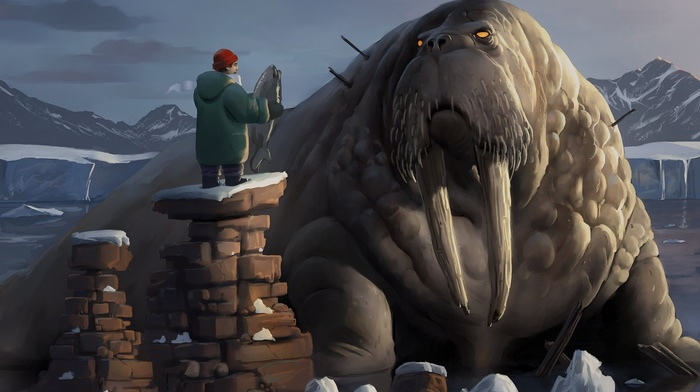 fantasy art, Urf, walruses