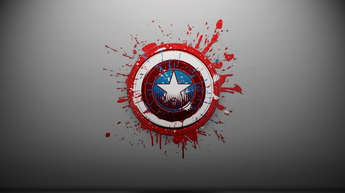 shields, Captain America, paint splatter, simple background