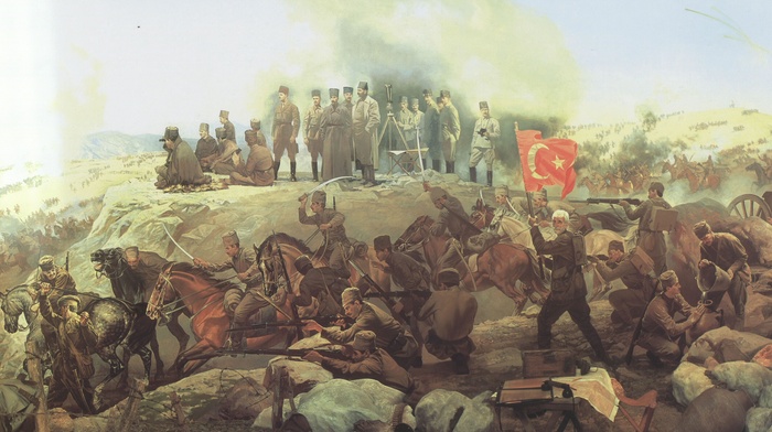 painting, artwork, Turkey, war, battle, history, flag, soldier