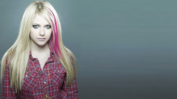 blonde, Avril Lavigne, blue eyes