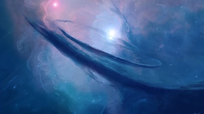 nebula, joeyjazz, space, blue, space art