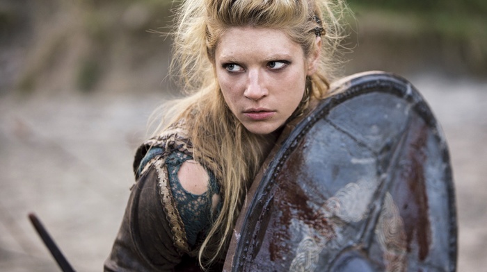 vikings, actress, girl, blonde, Vikings TV series, Katheryn Winnick, shields, warrior